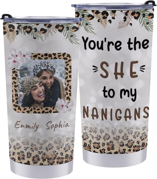 Custom Tumbler Cup with Pictures Image Text, Personalized Insulated Tumblers with Lid, Stainless Steel Coffee Cups, Travel Mug Cup Gifts for Best Friend Anniversary Birthda