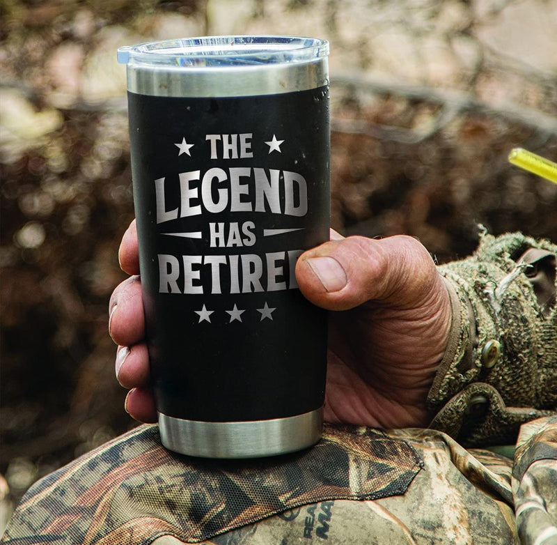 Load image into Gallery viewer, Retirement Gifts for Men Women 2023 - The Legend Has Retired - 20oz American Flag Tumbler
