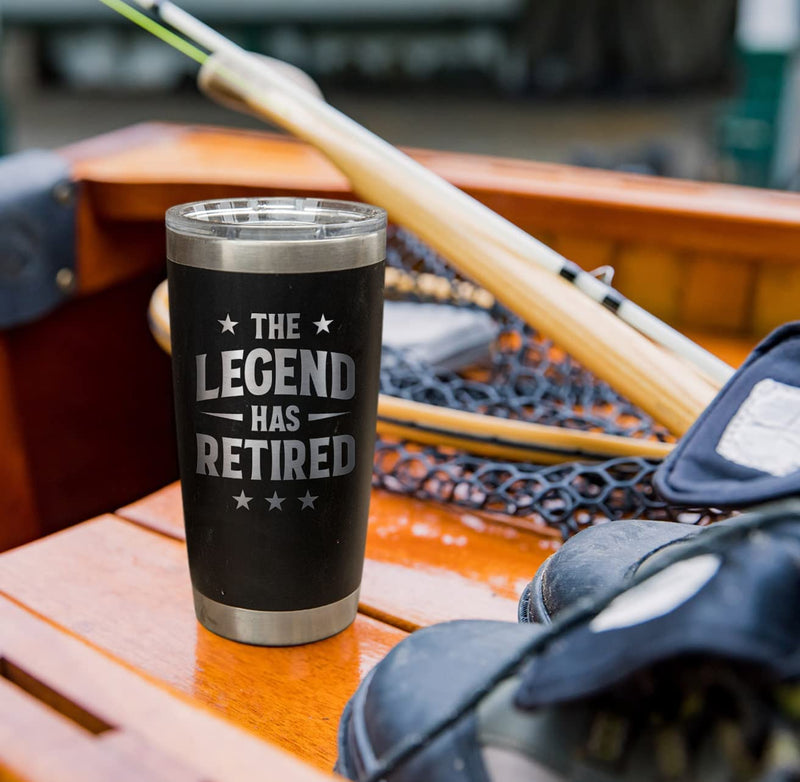 Load image into Gallery viewer, Retirement Gifts for Men Women 2023 - The Legend Has Retired - 20oz American Flag Tumbler
